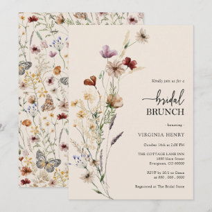 Convite de Café da Manhã Nupcial Floral Boho