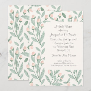 Convite de Café da Manhã Nupcial Rosa Floral