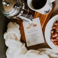 Convite de Café da Manhã para Chá de Noiva em Aqua