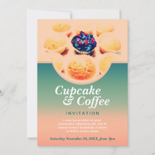Convite de café para Cupcakes Retrorísticos
