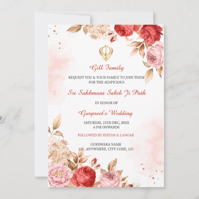 Convite de Caminho de Sukhmani Sahib, Convite de C (Frente)