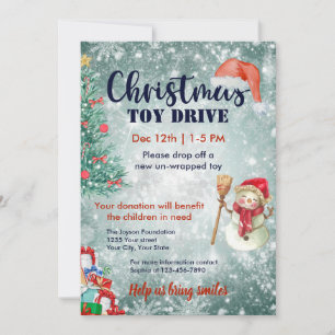 Convite de Campanha de Brinquedos de Natal para Fa