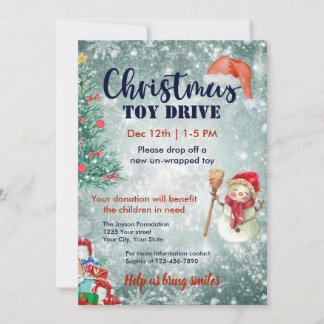 Convite de Campanha de Brinquedos de Natal para Fa