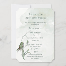 Convite de canções de pássaros e votos de felicida