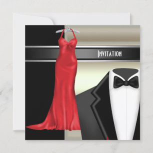 Convite de Caridade Formal de Gravata Preta