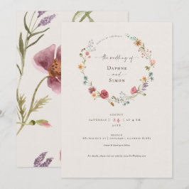 Convite de Carta de Aquarela de Flores Silvestres