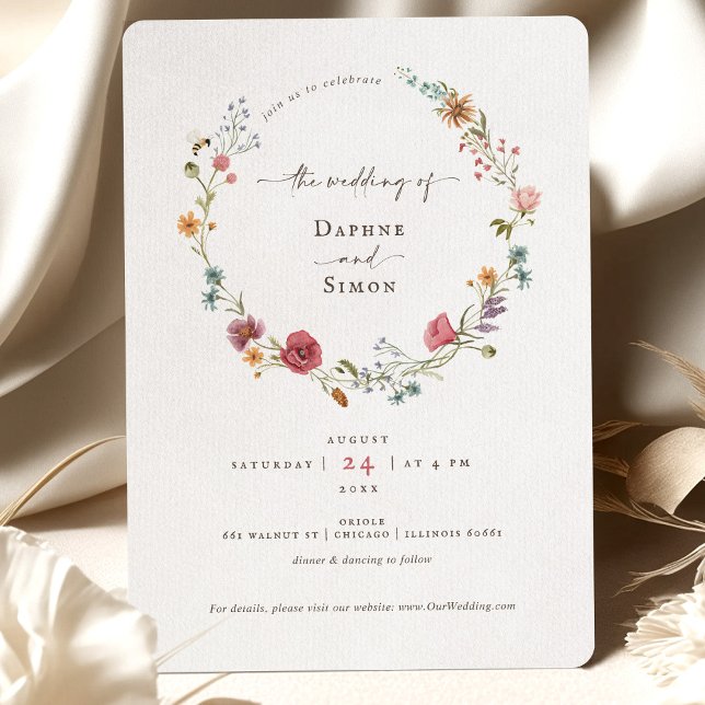 Convite de Carta de Aquarela de Flores Silvestres (Criador carregado)