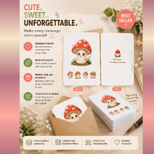 Convite de Carta de Gatinho de Cogumelo Fofo – Kaw