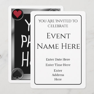 Convite de Carta de Jogar Poker com Foto