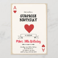 convite de carta de jogo de cassino