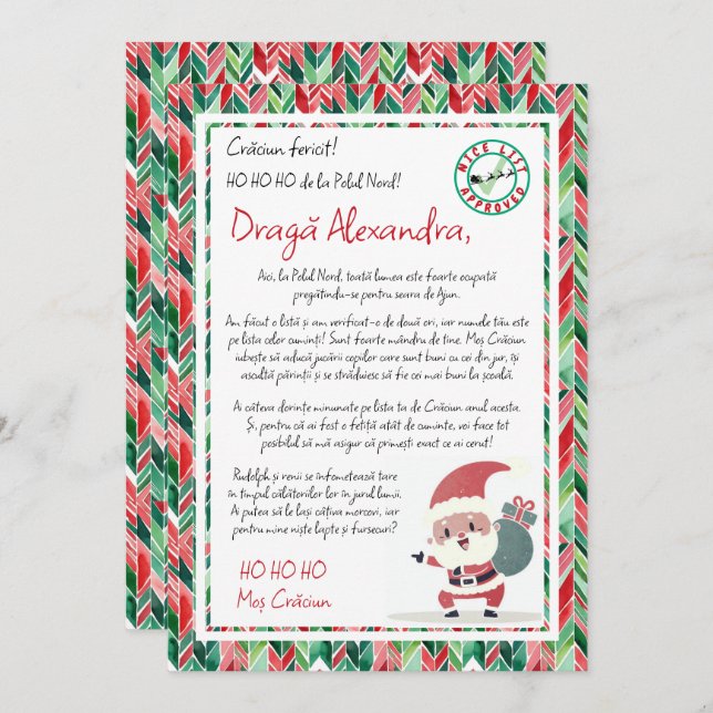 Convite de Carta de Papai Noel (Frente/Verso)