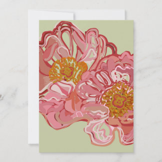 Convite de cartão com design de rosas tradicionais