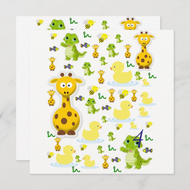 Convite de Cartão de Aniversário (Frente/Verso)