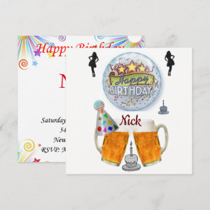 Convite de Cartão de Aniversário Cerveja