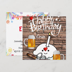 Convite de Cartão de Aniversário Cerveja