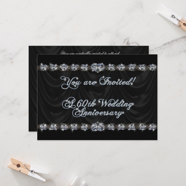 Convite de Cartão de Aniversário de 60 Anos de Cas (Frente/Verso In Situ)