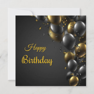 Convite de Cartão de Aniversário Elegante e Feliz