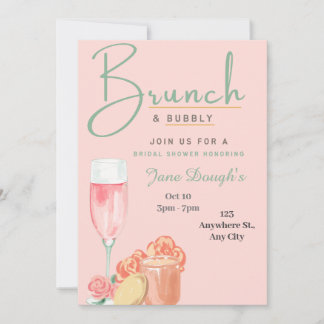convite de cartão de Brunch e Bubbly