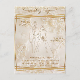 Convite de cartão de dia de casamento