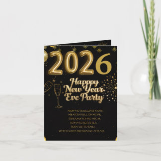 Convite de Cartão de Festa de Ano Novo Elegante