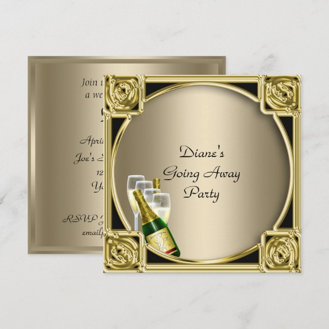 Convite de Cartão de Festa de Despedida Tchau (Frente/Verso)