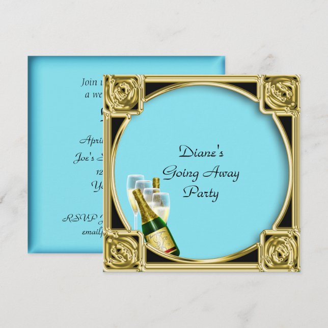 Convite de Cartão de Festa de Despedida Tchau (Frente/Verso)