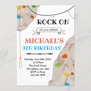 Convite de cartão de festa de escalada em rocha