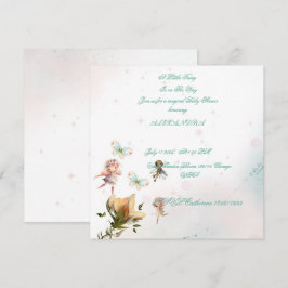 Convite de cartão de jardim de fada caprichoso par