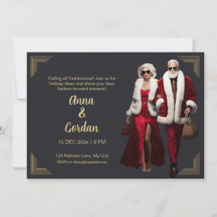 Convite de Cartão de Natal Fashionista