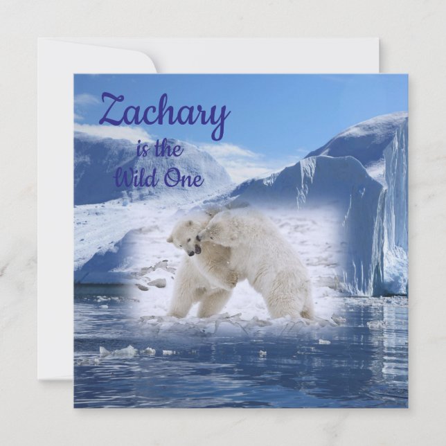 Convite de cartão de primeiro aniversário do selva (Frente)