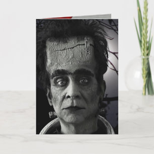 Convite de cartão dobrado para festa de fantasias 