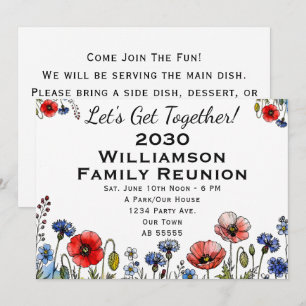 Convite de Cartão Floral Personalizado para Reuniã