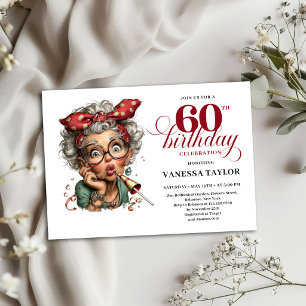 Convite de Cartão para 60º Aniversário Excêntrico 