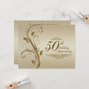 Convite de Cartão para Bodas de Ouro