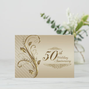 Convite de Cartão para Bodas de Ouro