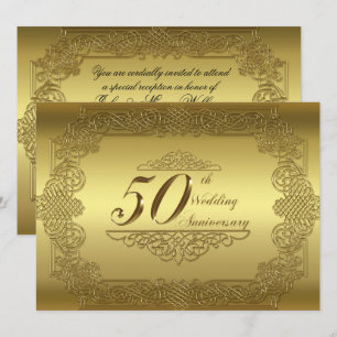 Convite de Cartão para Bodas de Ouro