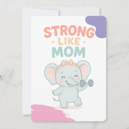 Convite de cartão para chá de bebê Forte como a Ma