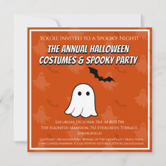 Convite de Cartão para Festa de Fantasia de Hallow