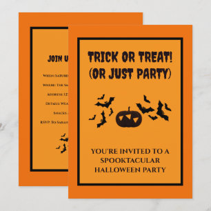 Convite de Cartão para Festa de Halloween Clássico