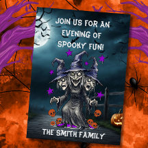 Convite de Cartão para Festa de Halloween Divertid