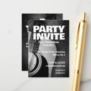 Convite de Cartão para Festa de Música Acústica co