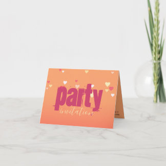 Convite de Cartão para Festa Pinky Blush