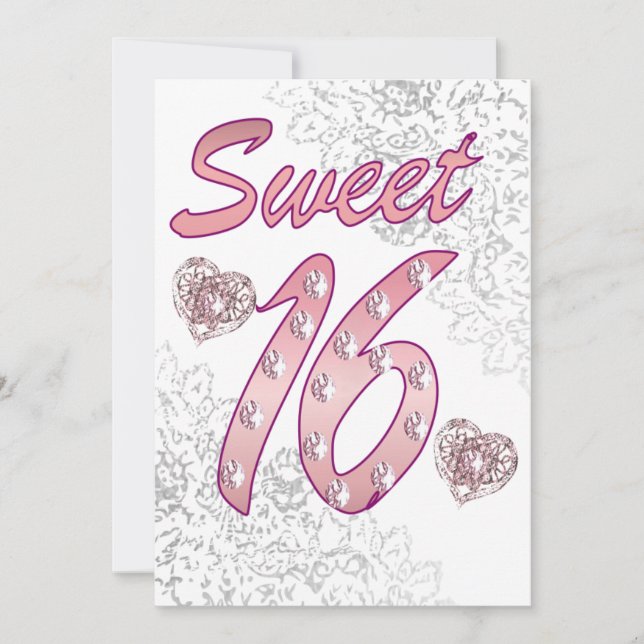 Convite de cartão para Sweet 16 / Saudação (Frente)