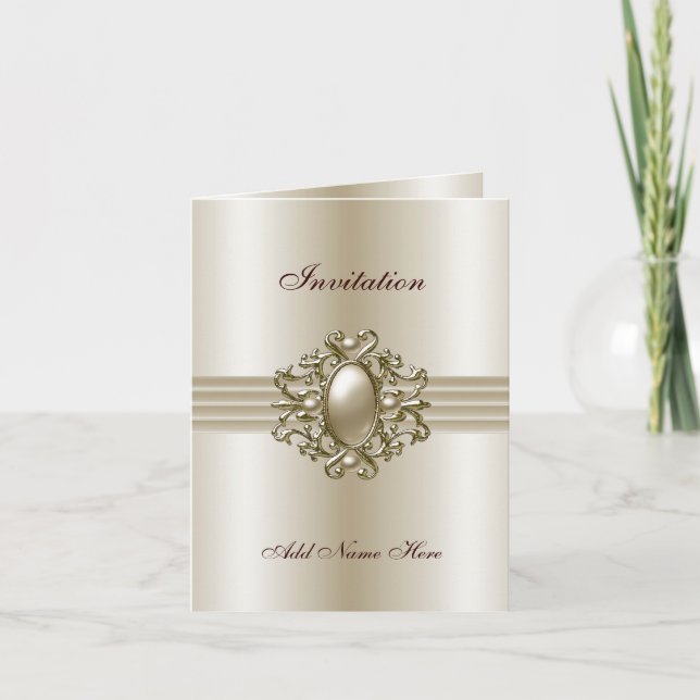 Convite de Cartão para Todas as Ocasioes Pérola El (Frente)