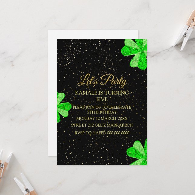 Convite de cartão personalizado para festa de bebê (Frente/Verso In Situ)
