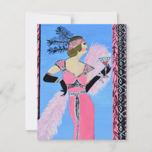 Convite de cartão plano para bela senhora