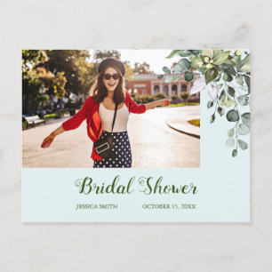 Convite de cartão postal com foto para chá de noiv