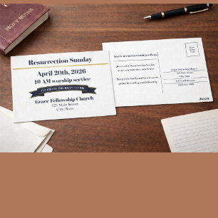Convite de Cartão Postal da Igreja do Domingo de R