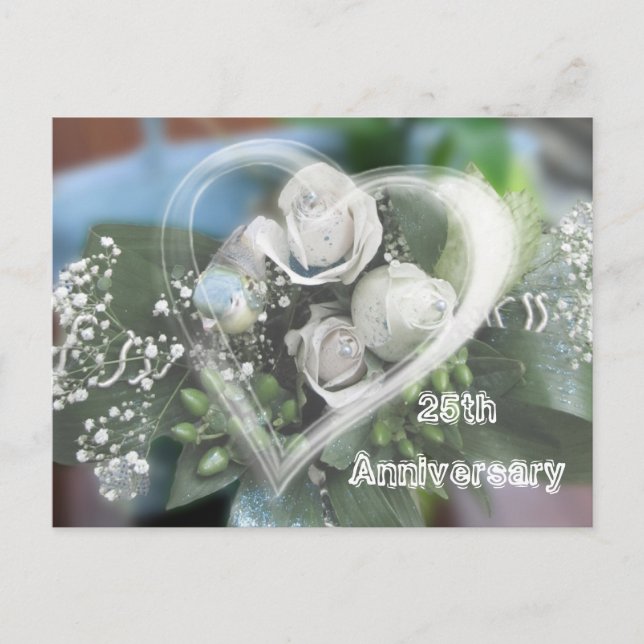 Convite de cartão postal de 25º Aniversário (Frente)