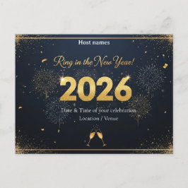 Convite de Cartão-Postal de Ano Novo – 2026